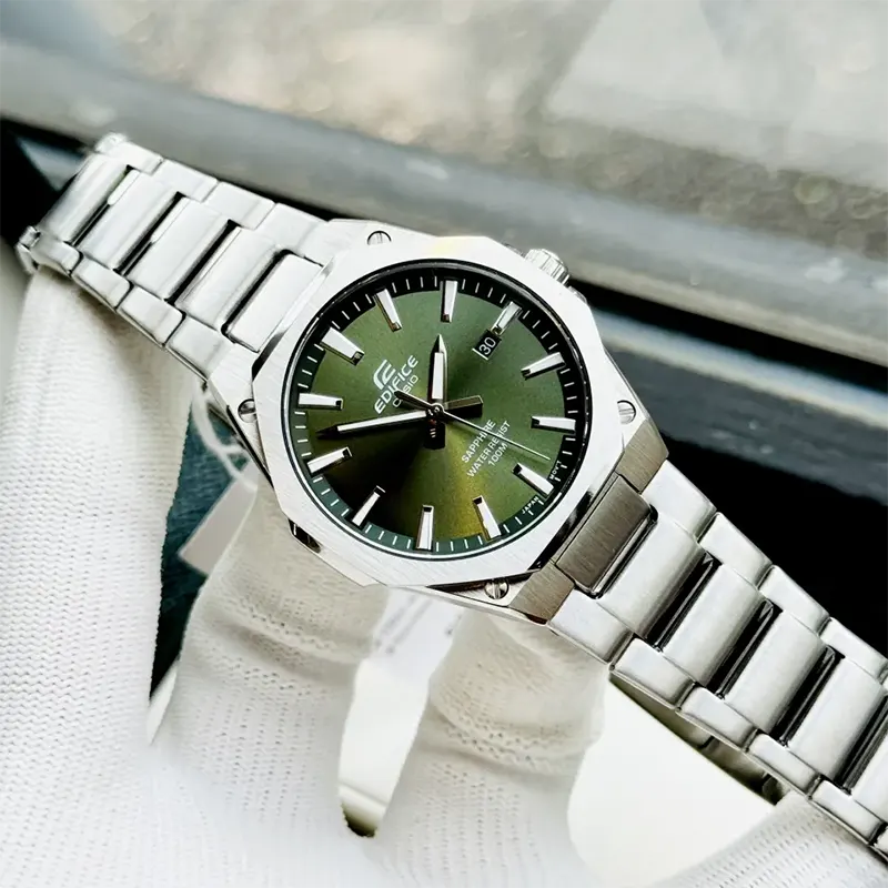 Casio Edifice Men's Watch Slim Line Green Dial- EFR-S108D-3AV